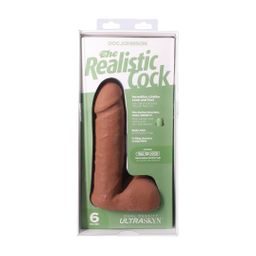 Doc johnson Realistische Cock met Ballen - Verwijderbare Vac-U-Lock Zuignap - ULTRASKYN - 6 / 16,5 cm - Karamel (782421014315)