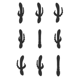 Vive by shots Rini - Pulse Wave Vibrerende Dubbele Penetratie Rabbit - Zwart (7423522539521)