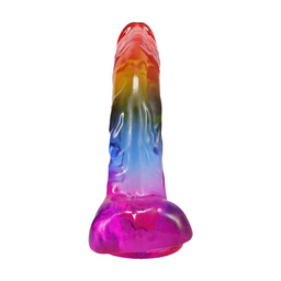 Doc johnson Realistische Cock met Ballen - 9,5 / 24,1 cm - Regenboog (782421100186)