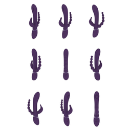 Vive by shots Rini - Pulse Wave Vibrating Double Penetration Rabbit - Paars (7423522539538)