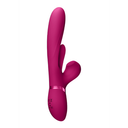 Vive by shots Kura - Duwende G-Spot Vibrator met Flapper Tong en Pulse Wave Stimulator - Roze (8714273537720)