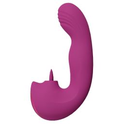 Vive by shots Yumi - Triple Motor G-Spot Vinger Beweging Vibrator en Flickering Tongue Stimulator - Roze (8714273051882)