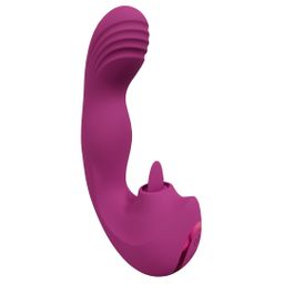 Vive by shots Yumi - Triple Motor G-Spot Vinger Beweging Vibrator en Flickering Tongue Stimulator - Roze (8714273051882)