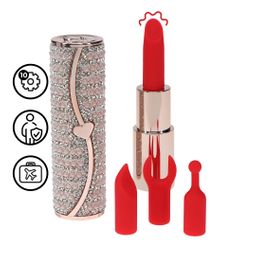 Loveline by shots Candy - Lipstick Vibrator with 4 Attachments - Pink (8714273070012)