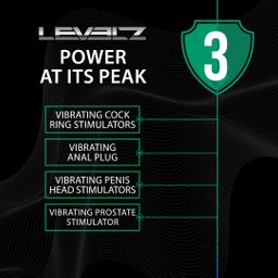Levelz by shots Verstelbare Vibrerende Siliconen Cockring - Zwart (8714273066930)