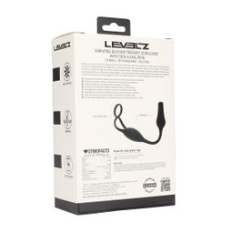 Levelz by shots Vibrerende Siliconen Prostaat Stimulator met Cock- en Ballring - Zwart (8714273067838)