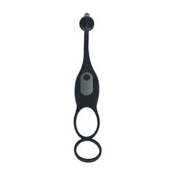 Levelz by shots Vibrerende Siliconen Prostaat Stimulator met Cock- en Ballring - Zwart (8714273067838)