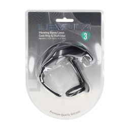Levelz by shots Verstelbare Bunny Vibrerende Siliconen Lasso Cockring en Schachtlus - Zwart (8714273066954)