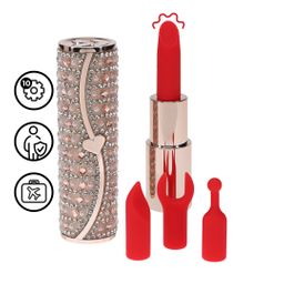 Loveline by shots Tiffany - Lipstick Vibrator with 4 Attachments - Pink (8714273069986)