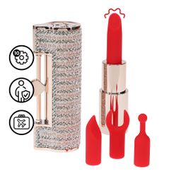 Loveline by shots Angel - Lipstick Vibrator with 4 Attachments - Pink (8714273069962)