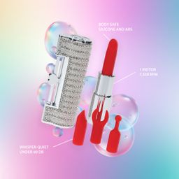 Loveline by shots Angel - Lipstick Vibrator with 4 Attachments - Clear (8714273069955)
