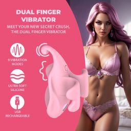 Loveline by shots Vinger Dubbele Vibrator - Roze (8714273024985)