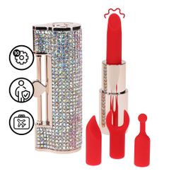 Loveline by shots Diamond - Lipstick Vibrator with 4 Attachments - Iridescent (8714273070029)