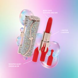 Loveline by shots Sparkle - Lipstick Vibrator with 4 Attachments - Iridescent (8714273070074)
