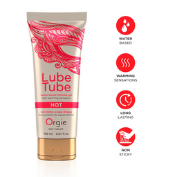 Orgie Lube Tube Hot - Waterbased Lubricant met een Warming Effect - 5 fl oz / 150 ml (5600298351065)