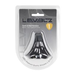 Levelz by shots Siliconen Cock- en Ballenharnas - Zwart (8714273063649)