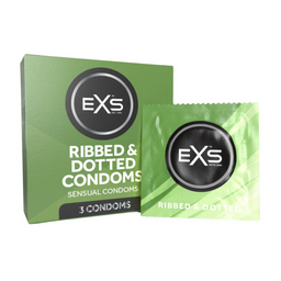EXS Ribbed Dotted en Flared - Condoms - 3 Stuks (5027701007133)