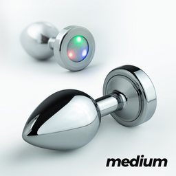 Crushious Borealis - Metalen Anale Plug met LED RGB - Medium - Zilver (7403254158535)