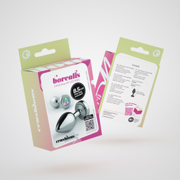 Crushious Borealis - Metalen Anale Plug met LED RGB - Medium - Zilver (7403254158535)