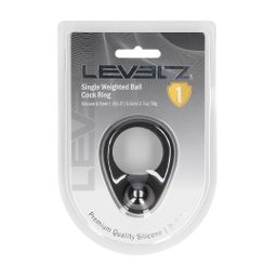 Levelz by shots Vloeibare Siliconen Enkele Gewogen Bal Cockring - Zwart (8714273063878)