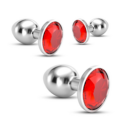 Crushious Bijou - Anal Train Trio - 3 Jewel Plugs - Rood (7403254150805)