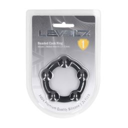 Levelz by shots Kralen Silikon Cockring - M - 35mm - Zwart (8714273062529)