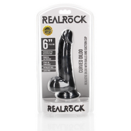 Realrock by shots Gebogen Realistische Dildo met Ballen en Zuignap - 6 / 15,5 cm (7423522627679)