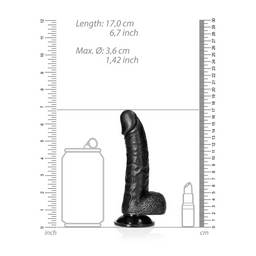 Realrock by shots Gebogen Realistische Dildo met Ballen en Zuignap - 6 / 15,5 cm (7423522627679)