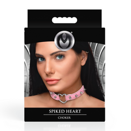 Xr brands Spiked Heart Choker - Roze (848518056344)