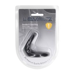 Levelz by shots Double O Siliconen Cockring - L - Zwart (8714273063427)