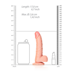 Realrock by shots Gebogen Realistische Dildo met Ballen en Zuignap - 6 / 15,5 cm (7423522627655)