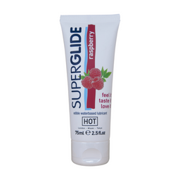 Hot Superglide - Eetbaar Waterbasis Glijmiddel - Framboos - 3 fl oz / 75 ml (4042342001471)