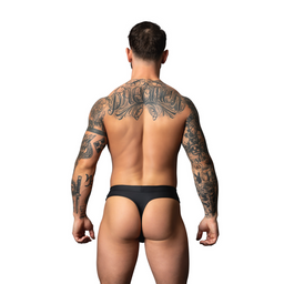 Male power Snap Off Tanga - S/M - Zwart (845830094689)