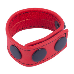 Red leather Cocky - Verstelbare Leren Cockring - Rood (3662811297139)