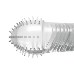 Crushious Geribbelde Penis Sleeve - Transparant (799632355373)