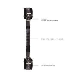 Ouch! by shots Geverbonden Lederen Handboeien met Handvat (7423522574522)