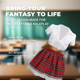 S-line by shots Schoolgirl Kostuum - S/M - Wit (8714273038982)