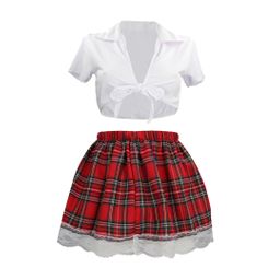 S-line by shots Schoolgirl Kostuum - S/M - Wit (8714273038982)