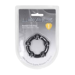 Levelz by shots Kralen Silikon Cockring - S - 30mm - Zwart (8714273062475)