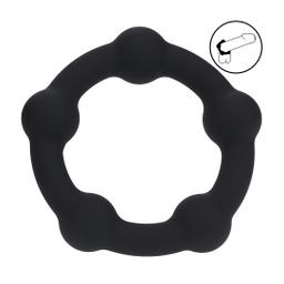 Levelz by shots Kralen Silikon Cockring - S - 30mm - Zwart (8714273062475)