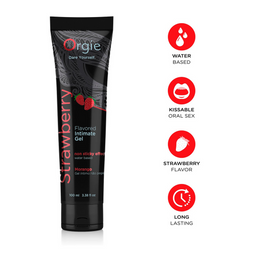 Orgie Lube Tube Aardbei - Waterbased Lubricant - 3 fl oz / 100 ml (5600298351027)