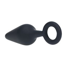 Levelz by shots Siliconen Anale Plug met Lus - M - Zwart (8714273064868)