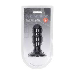 Levelz by shots Dubbele Rammelaar Vloeibare Siliconen Anale Plug - M - Zwart (8714273065148)