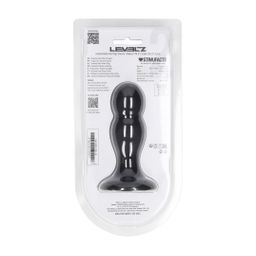 Levelz by shots Dubbele Rammelaar Vloeibare Siliconen Anale Plug - M - Zwart (8714273065148)