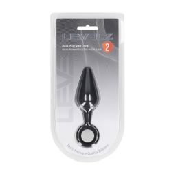 Levelz by shots Siliconen Anale Plug met Lus - M - Zwart (8714273064868)