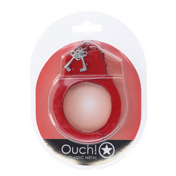 Ouch! by shots Classic metalen handboeien - Rood (8714273058294)
