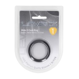 Levelz by shots Wide O Silicone Cockring - M - 35mm - Zwart (8714273061973)