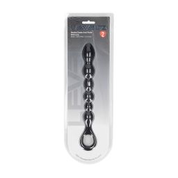 Levelz by shots Kralen Slang Silicone Anale Probe met Lus - Zwart (8714273066718)