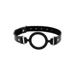 Ouch! by shots Siliconen Ring Gag met Leren Straps (8714273492425)