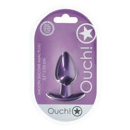 Ouch! by shots Zachte Siliconen Anale Plug - Medium - 3,1 / 7,9 cm - Metallic Paars (8714273056870)